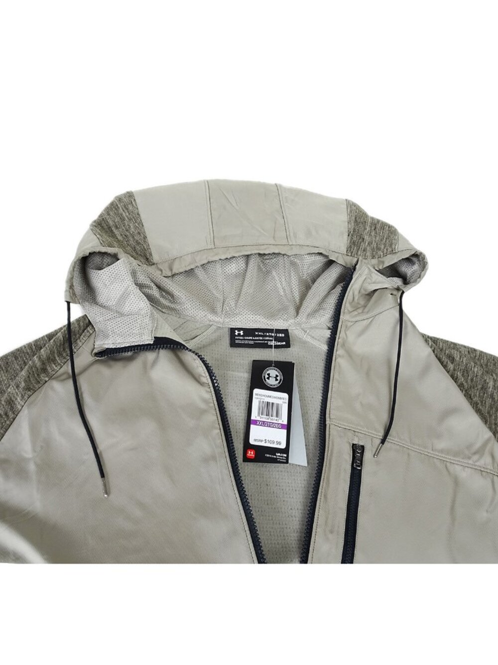 Under Armour Men's Jacket ColdGear Hooded Charleston Gray Colorblock Size 2XL - Picture 3 of 9